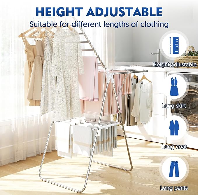 APEXCHASER Clothes Drying Rack, Stainless Steel Drying Rack Clothing - Image 4