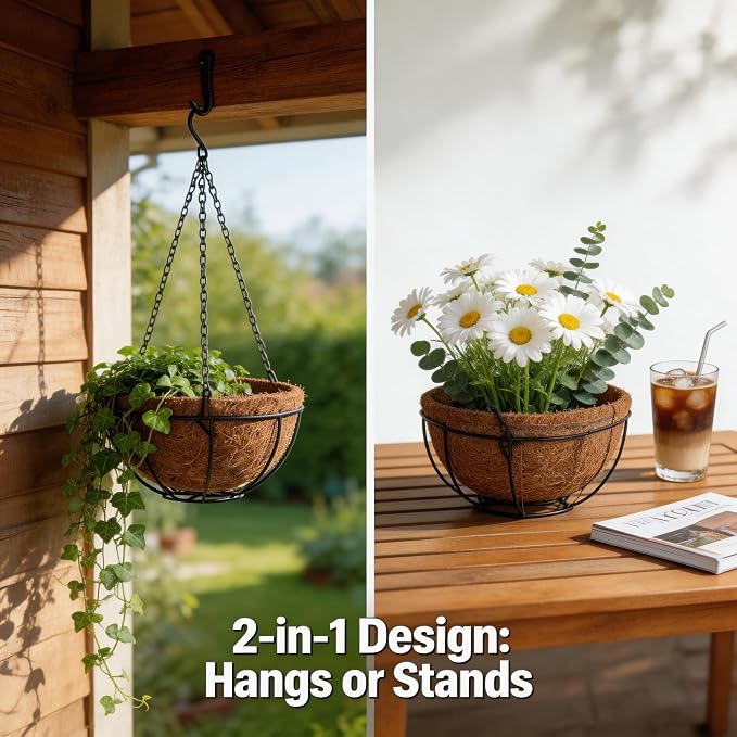LX7 3-Pack Hanging & Wall-Mounted Plant Baskets - Image 2