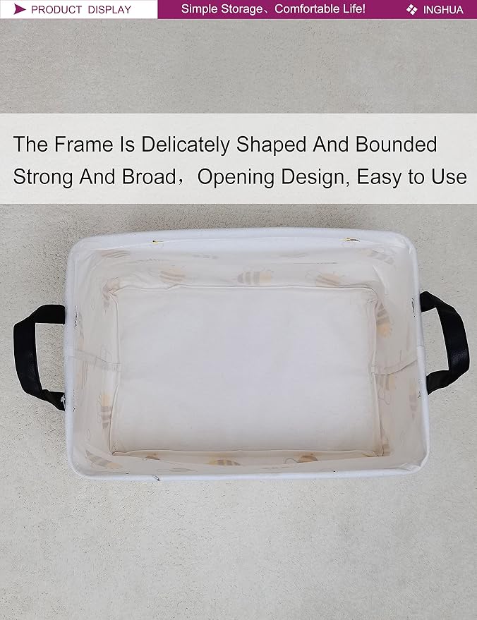 Rectangular Storage Basket Fabric Organizer Bin - Image 5
