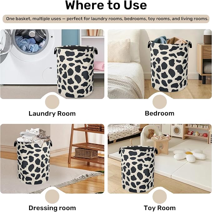Cow Pattern Laundry Basket - Image 4