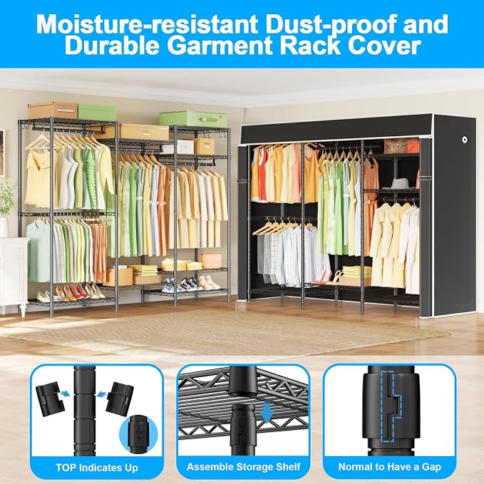 Ulif E13C Heavy Duty Closet Organizer System，Freestanding Clothing Racks - Image 4