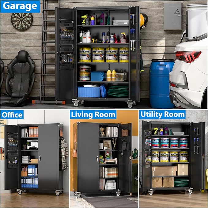 Extra Deep & Wide Metal Garage Storage Cabinet - Image 8