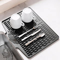 Dish Drying Mat with Drain, Silicone Mat by LelinbaosHome