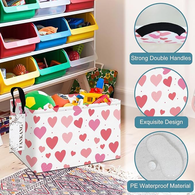 FANKANG Storage Bins, Nursery Hamper Canvas Laundry Basket Foldable - Image 8