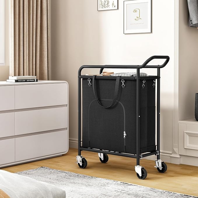 Laundry Basket with Wheels, 150L Large Rolling Laundry Hamper, Heavy-Duty - Image 8