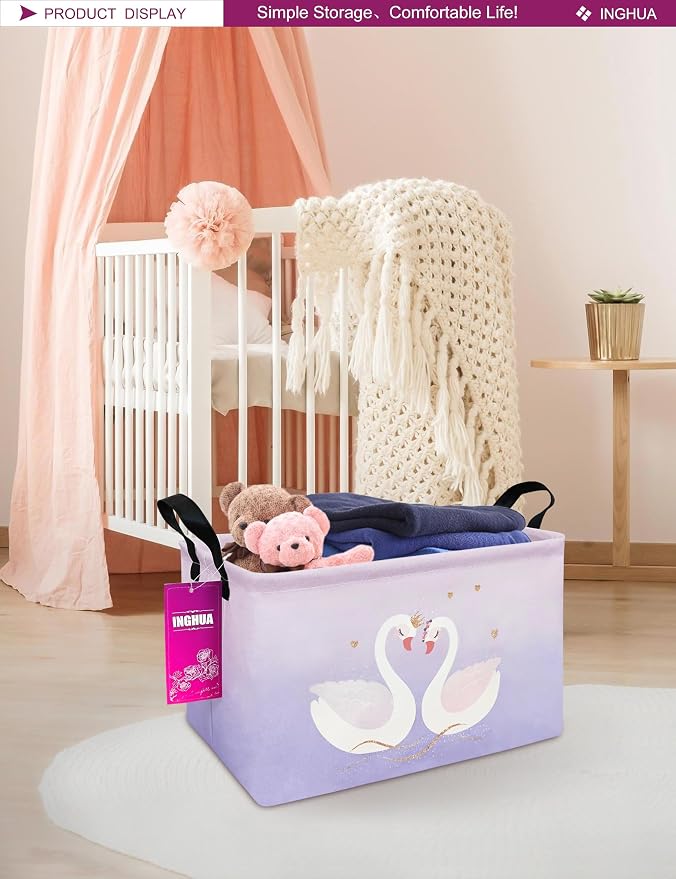 Rectangular Storage Basket Fabric Organizer Bin - Image 4