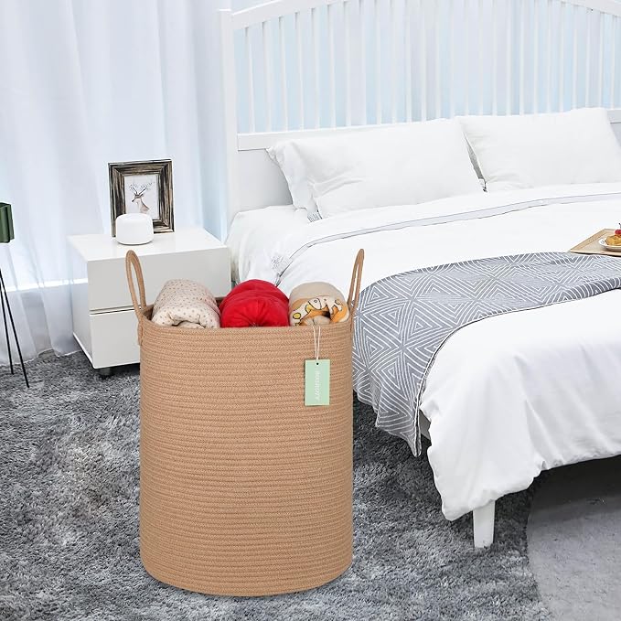 Large Jute Laundry Hamper Basket - Image 7