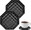 2 Pcs 4 Inch Drip Tray Coffee Countertop Tray Black Plastic Spill Octagon Drip by Unknown