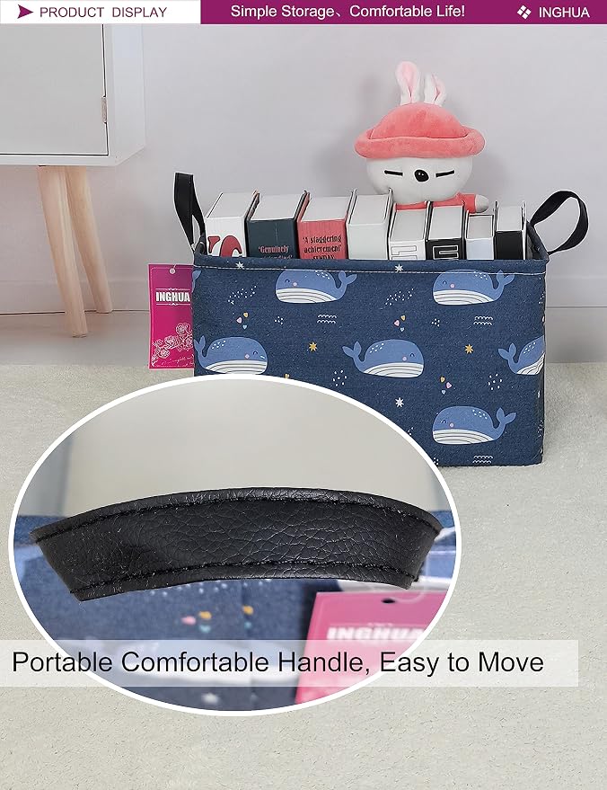 Rectangular Storage Basket Fabric Organizer Bin - Image 5