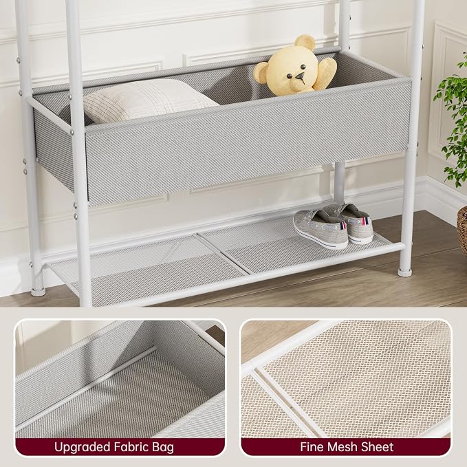 SINGAYE Clothes Garment Coat Rack Drying Clothing Racks Metal Freestanding - Image 3