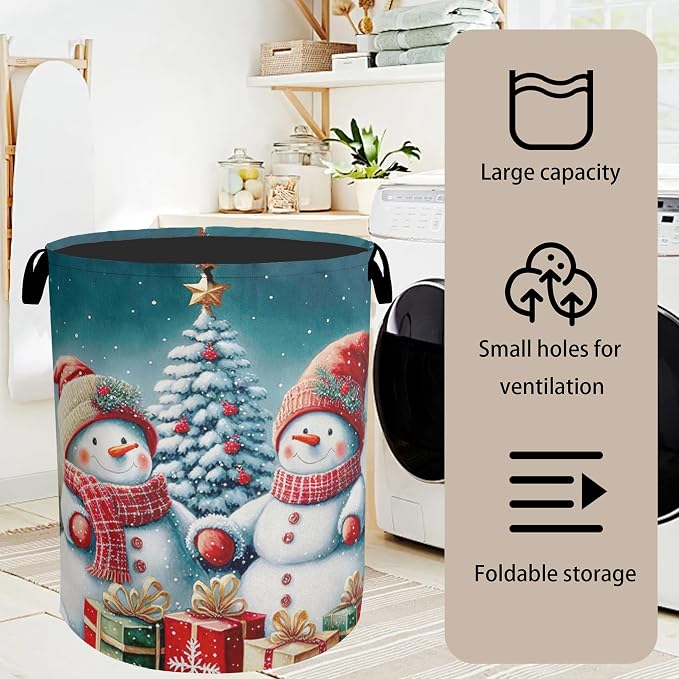 Cute Winter Snowman Laundry Basket - Image 7