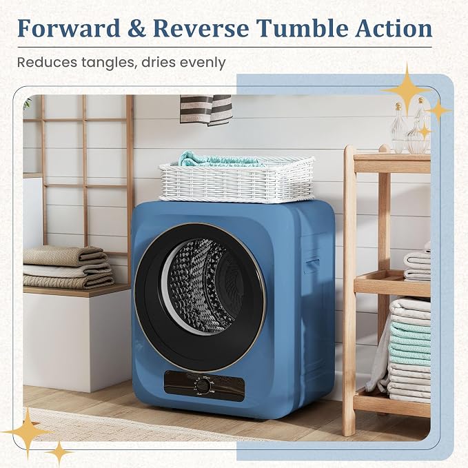 Auertech 1.5 Cu.Ft Portable Clothes Dryer, 850 W Front Load Electric Dryer - Image 8
