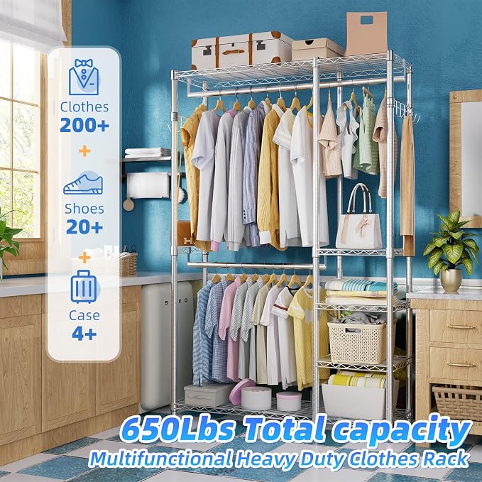 Simple Trending Heavy Duty Clothing Rack Loads 450 LBS, Garment Racks - Image 4