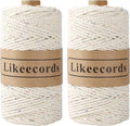 2 Rolls of Cotton Macrame Cord 3mm x 100m, 3 Strand Twisted, Macrame Rope by Likeecords
