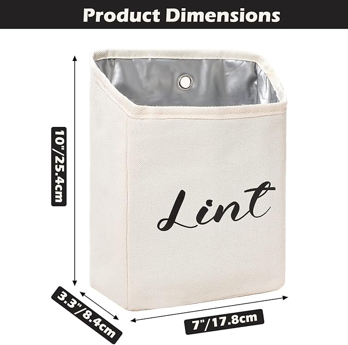Kamehame Magnetic Lint Bin for Laundry Room Organization and Storage, Cotton - Image 5