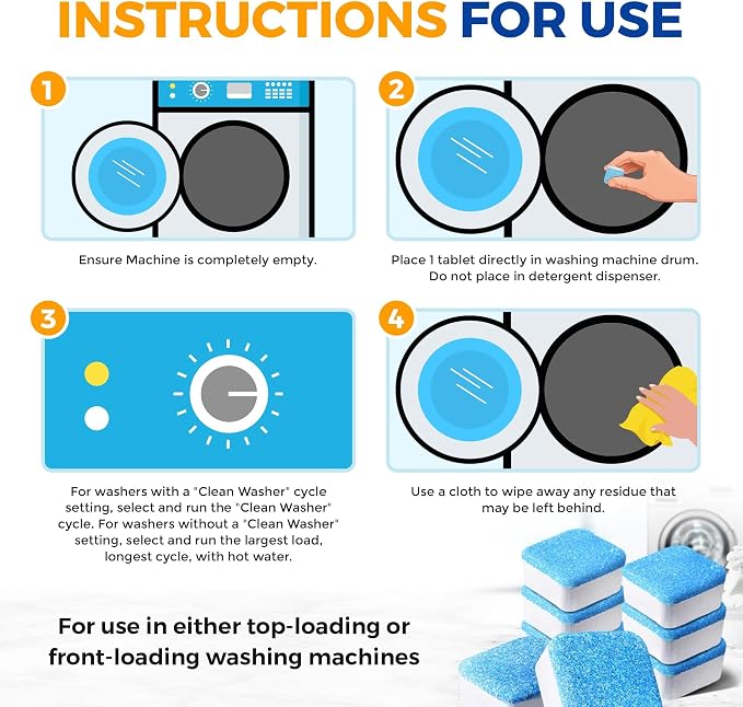 Bastion Washing Machine Cleaner, Deodorizer, & Descaler 6-Pack - Image 5
