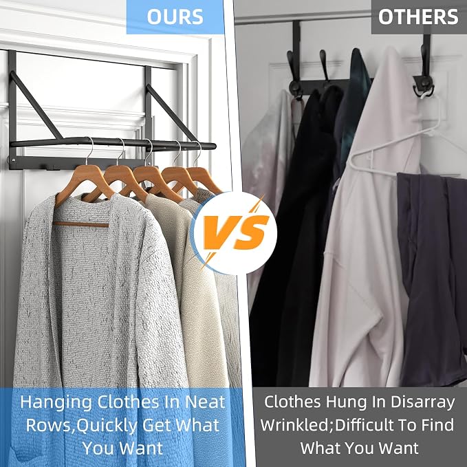 Over The Door Clothes Hanger, Metal Clothes Rack - Image 4