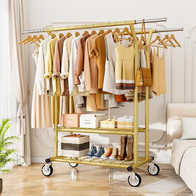 Heavy Duty Clothes Rack, Rolling Clothing Racks - Image 7