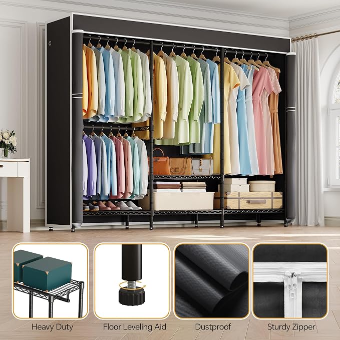 H8 Garment Rack with Cover, Portable Closet - Image 5