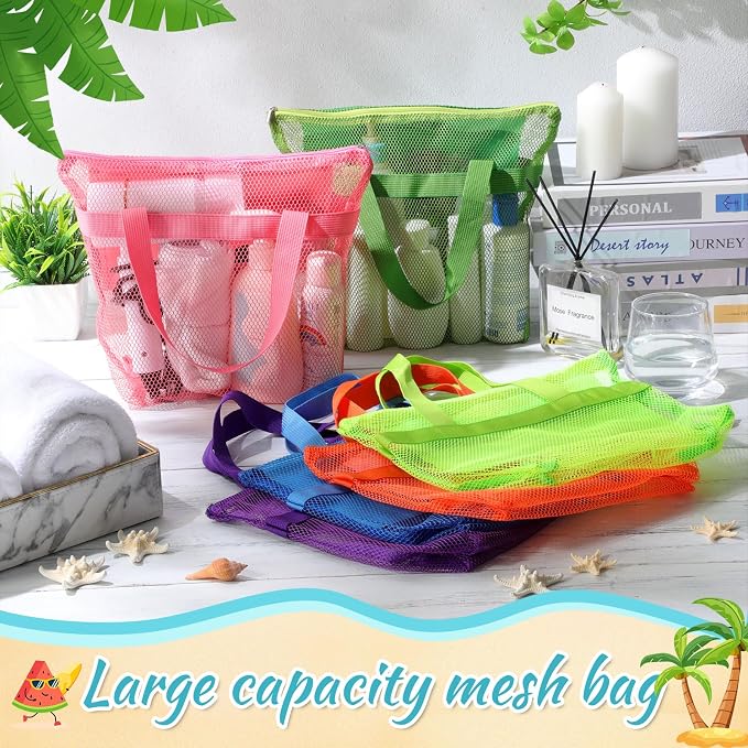 6 Pcs Mesh Shower Caddy Bag Portable Shower Bag - Image 4