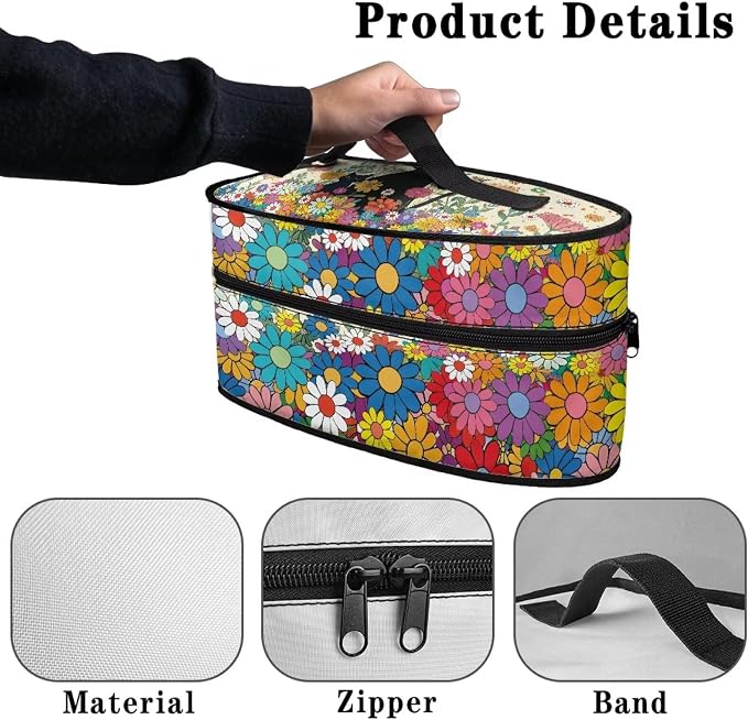 Black Cat Steam Iron Case Bag for Women Daisy Portable Protective Iron Storage - Image 5