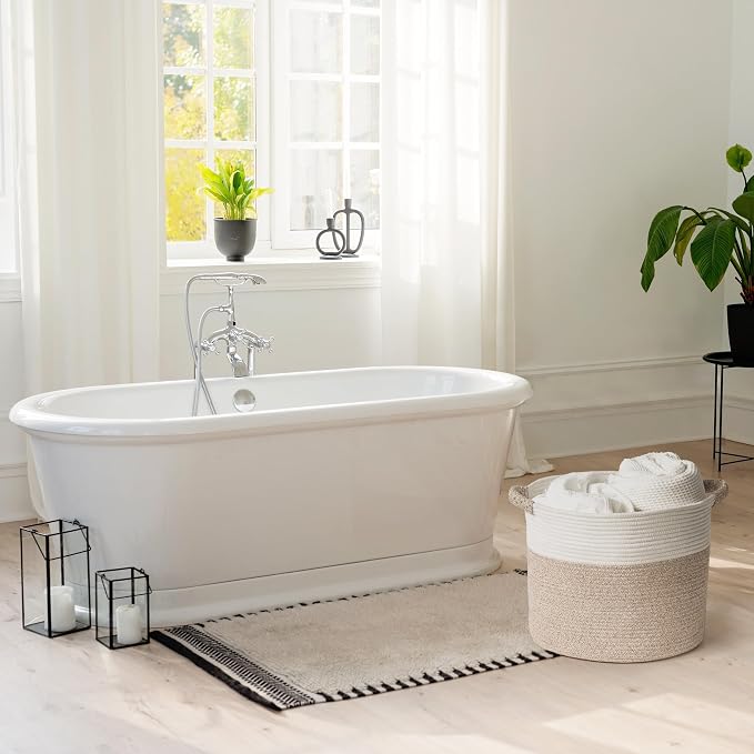 Blanket Basket - Woven Round Rope Storage Basket - Image 6