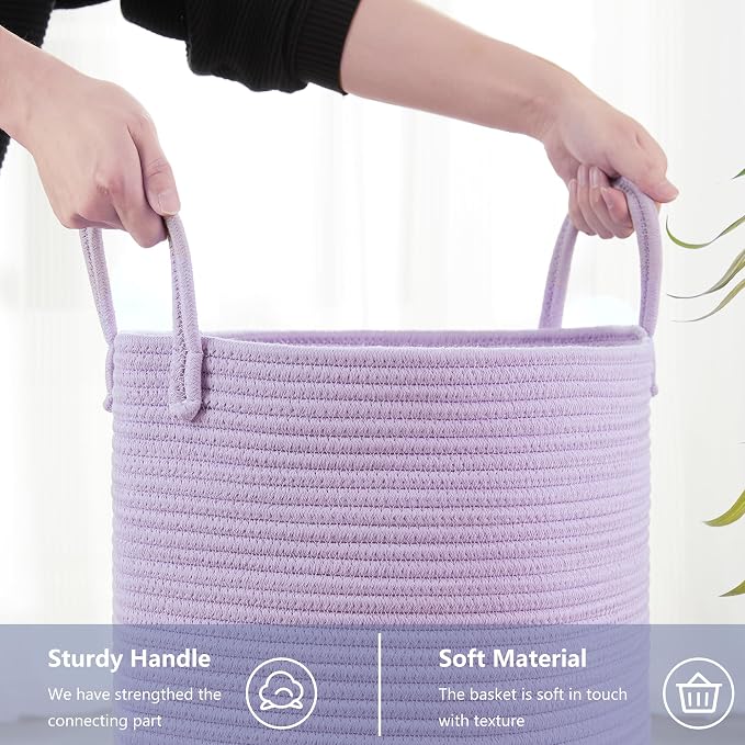 60L Large Purple Hamper Laundry Basket - Image 4