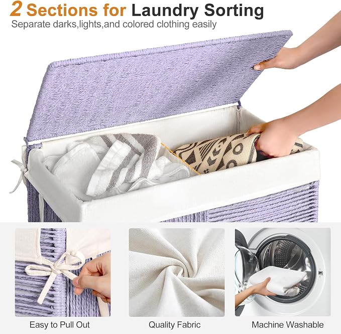 WOWLIVE Double Laundry Hamper - Image 6