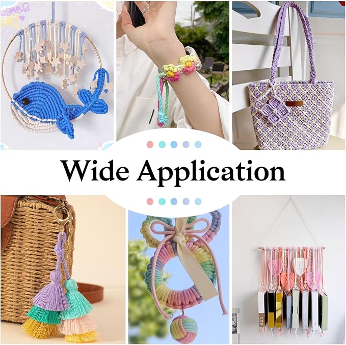 98.46 Feet Colorful 3-3.5mm Macrame Cord Twisted Soft Macrame Rope Segment Dyed - Image 7