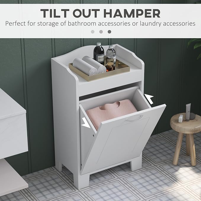 HOMCOM 31" Tilt Out Laundry Hamper, Free Standing Home Organizer Hamper - Image 3
