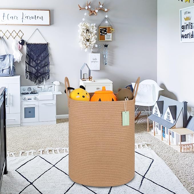 Large Jute Laundry Hamper Basket - Image 5