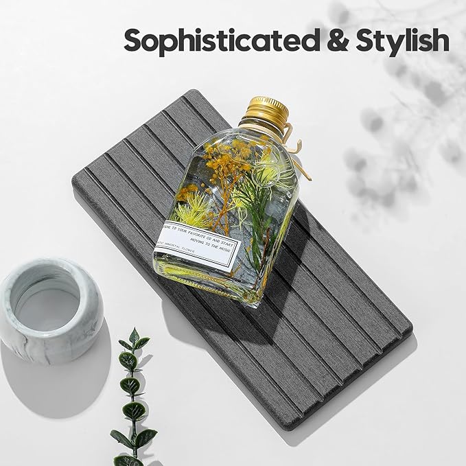 2PCS Diatomite Water Absorbing Stone Drying Tray Mat - Image 5