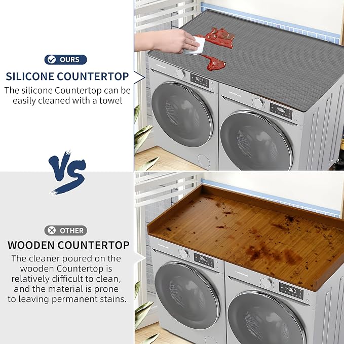 54" x 27.5" Silicone Washer Dryer Countertop Mat - Image 5