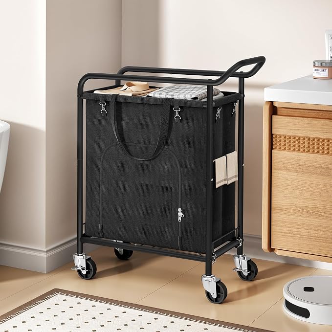 Laundry Basket with Wheels, 150L Large Rolling Laundry Hamper, Heavy-Duty - Image 7