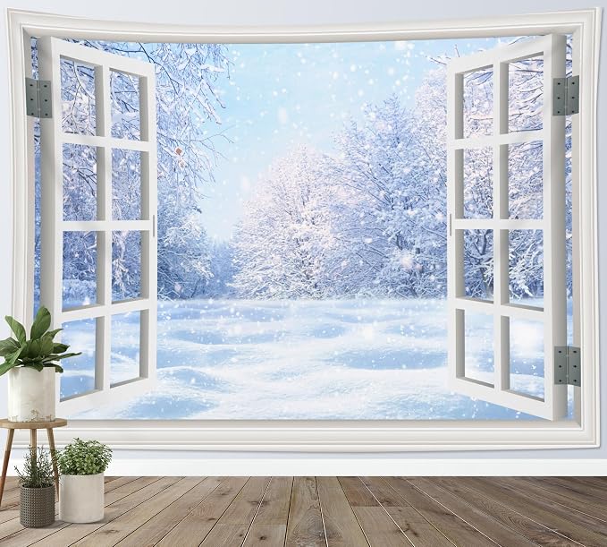 LB Winter Forest Tapestry, Christmas Pine Tree - Image 3