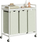 Laundry Hamper with Shelf, Laundry Basket 3 Section, Laundry Sorter with by Herture