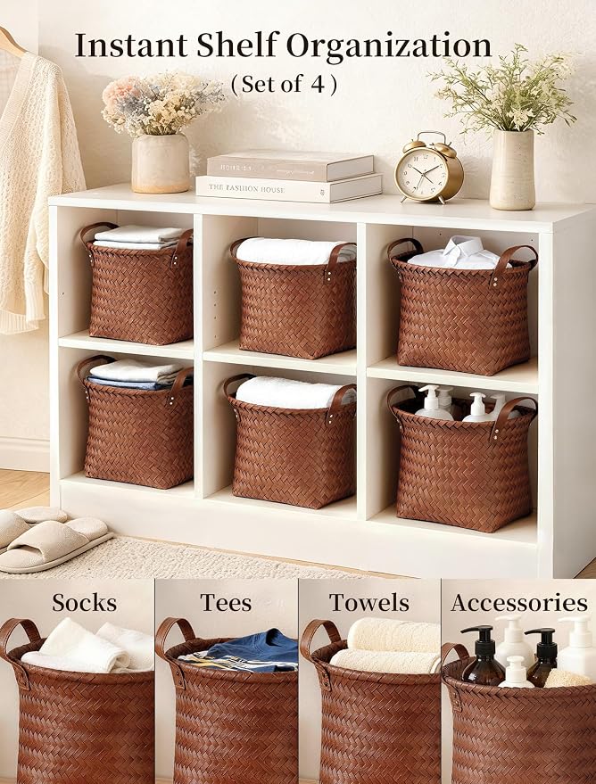 Hand Woven Baskets for Storage, Large Basket - Image 2