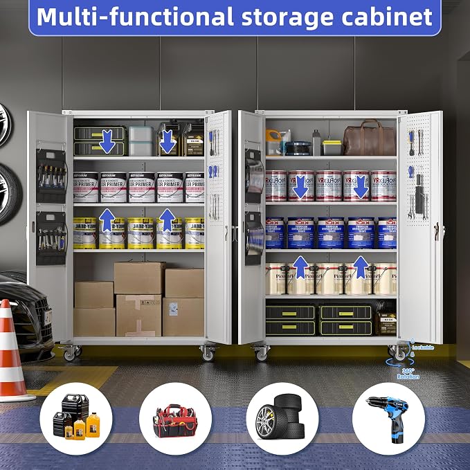 Extra Deep & Wide Metal Garage Storage Cabinet - Image 6