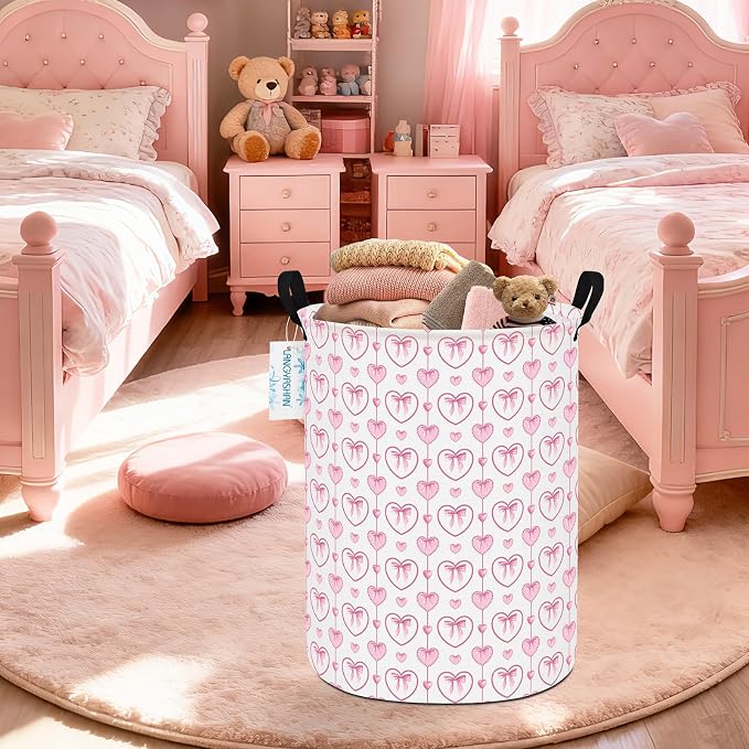 LANGYASHAN Laundry Basket Canvas Fabric Collapsible Organizer Basket - Image 5