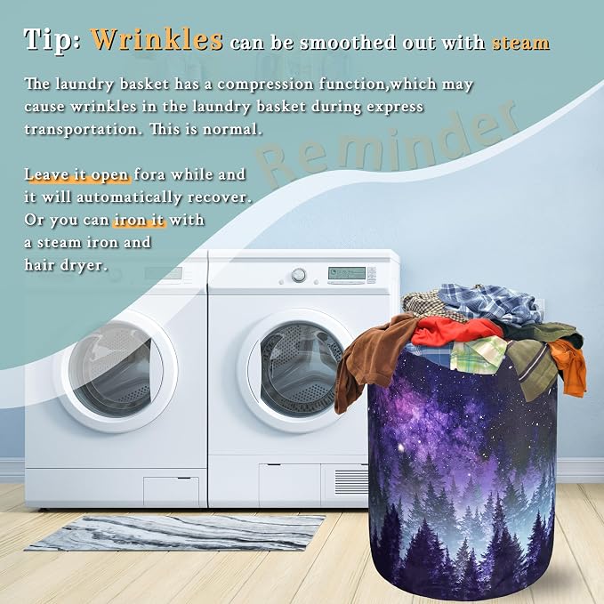 Galaxy Laundry Hamper Purple Forest Laundry Basket - Image 6