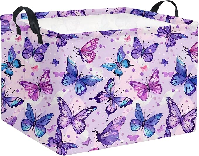 HIYAGON Rectangular Butterfly Basket Baby Storage Basket Storage Bin Organizer by HIYAGON