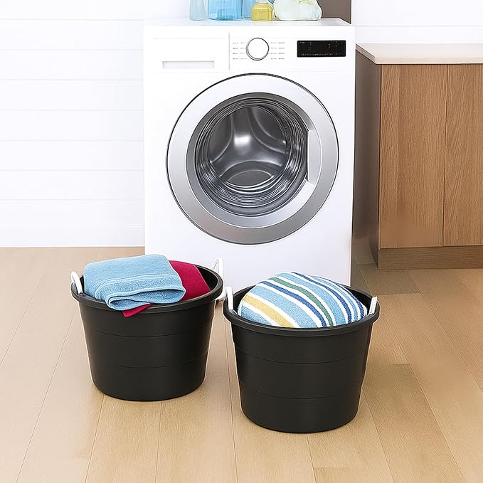 HOMZ 2-Pack Utility Tub, Large Plastic Storage Bucket - Image 9