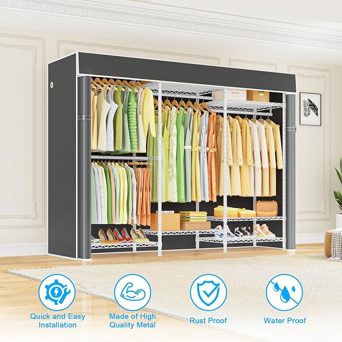 Ulif E13C Heavy Duty Closet Organizer System，Freestanding Clothing Racks - Image 6