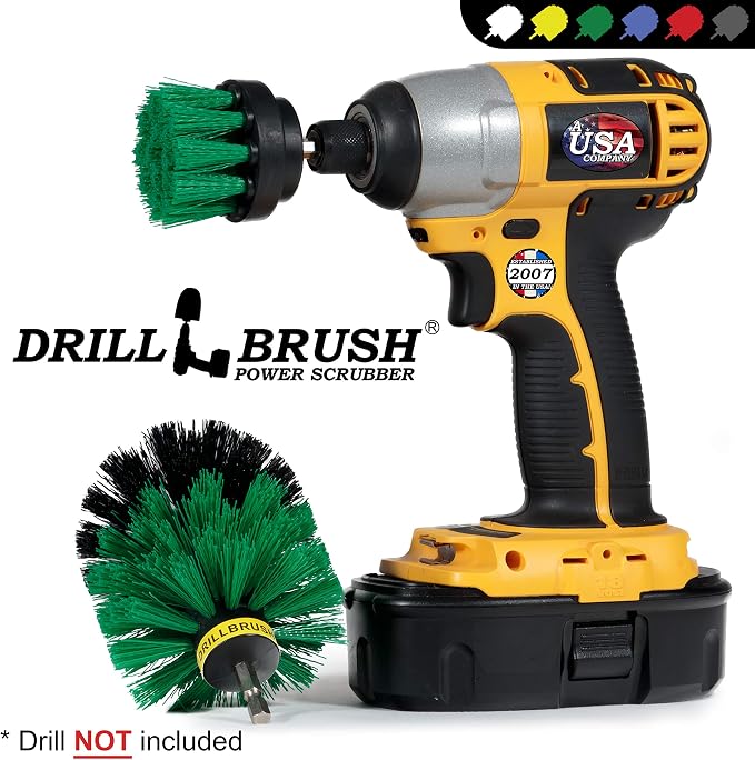 2 Piece Green Medium Stiffness Drill Rotary Cleaning Drillbrushes - Image 7