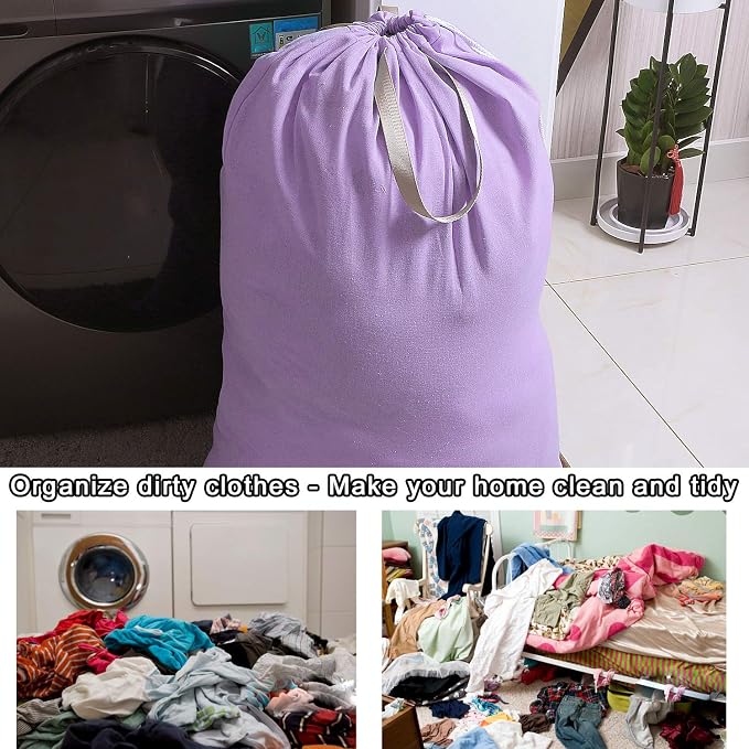 Heavy Duty Laundry Bag with Drawstring and Handle, Extra Large Travel Dirty - Image 6