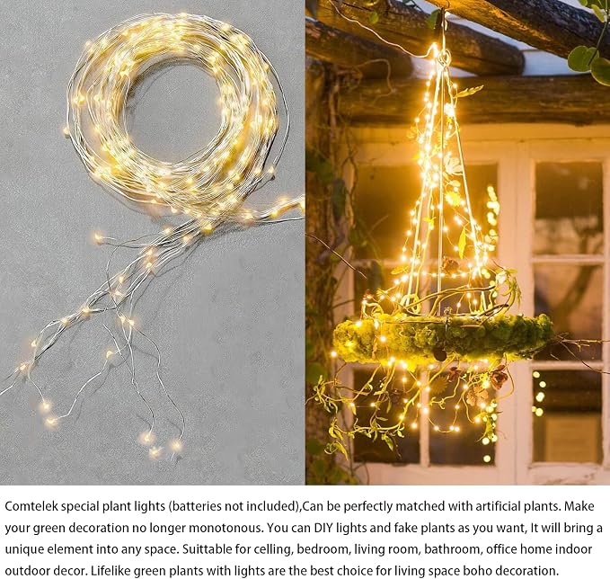 Comtelek Hanging Planter with Lights Indoor Macrame Plant Hanger Basket with - Image 3