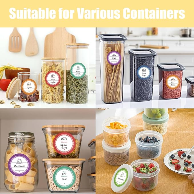 108 PCS Multicolored Mason Jar Label Stickers, Removable Waterproof & Oil - Image 7