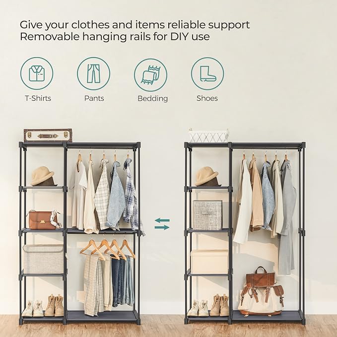 SONGMICS Portable Closet, Freestanding Closet Organizer, Clothes Rack - Image 4