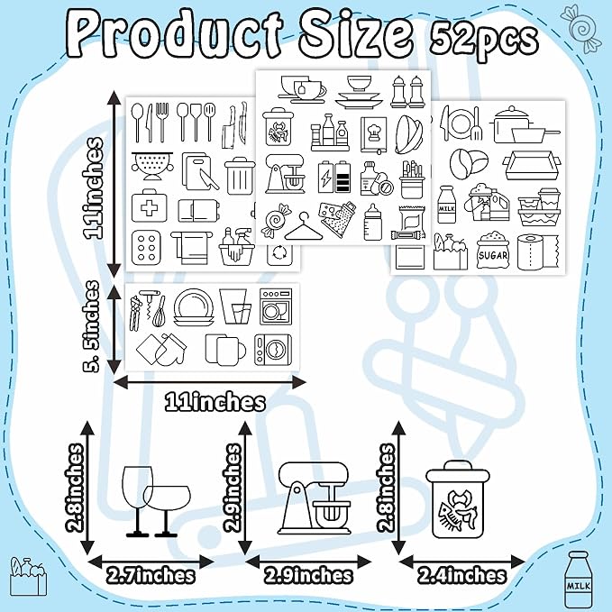 52PCS Kitchen Cabinet Labels Transparent Kitchen Closet Labels Stickers - Image 7