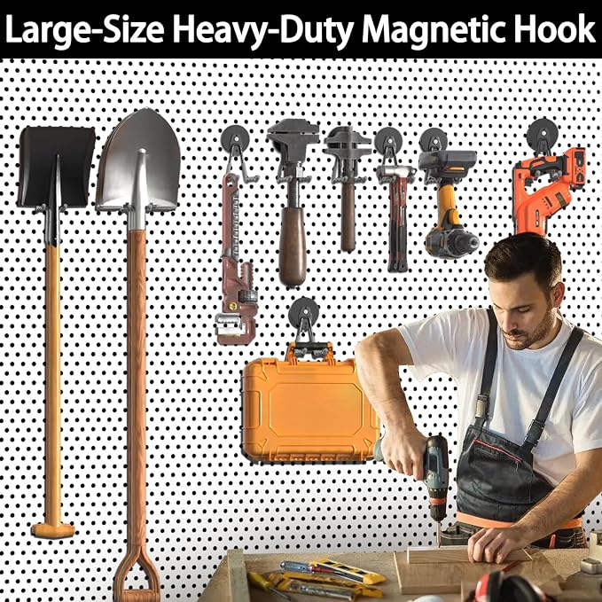 3-H Hook Magnets Heavy Duty 4 Pack, J Shape Strong Magnetic Hooks - Image 3